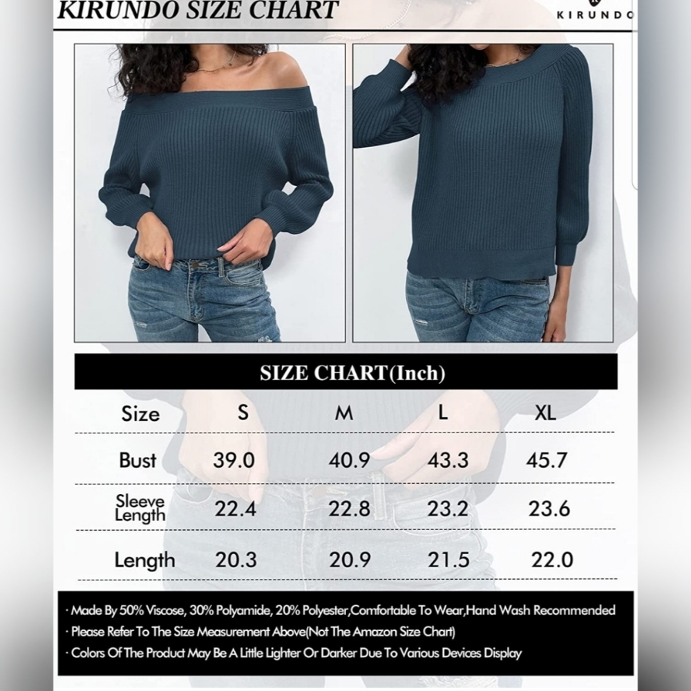 🌨Winter Women's Off Shoulder Sweater Long Sleeve - Picture 4 of 5
